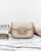 Gucci Horsebit 1955 Canvas Mini Shoulder Bag White Beige