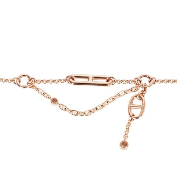 B231C2C0-E56F-D3FE-E1EF-C5F899C106F8.jpg Hermes 18k Rose Gold Diamond Chaine d'Ancre Chaos XS Bracelet