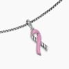 Cable Collectibles&reg; Ribbon Necklace Sterling Silver with Pink Enamel, 24.4mm