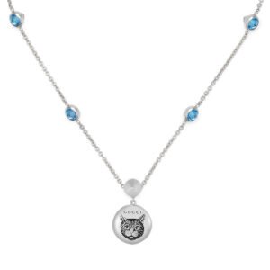 B2F0B5EA-C0E1-2250-98D8-823E186F89BB.jpg Blind For Love Silver Blue Zirconia Circle Pendant Necklace
