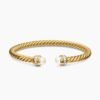 Classic Cablespira&reg; Bracelet 18K Yellow Gold with Pearls and Diamonds, 5mm