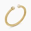 Classic Cablespira&reg; Bracelet 18K Yellow Gold with Pearls and Diamonds, 5mm