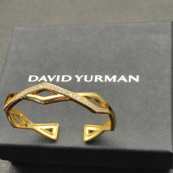 B4A1800B-DFE0-9391-D81F-1869C8DA65B5.jpg Zig Zag Stax??Two Row Cuff Bracelet Sterling gold with Diamonds, 13mm
