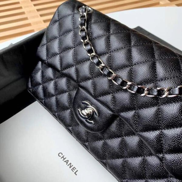 Chanel Classic Handbag Silver Hardware BlackFor Women, Women&rsquo;s Bags, Shoulder And Crossbody Bags 10.2in/26cm A01112