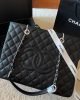 Chanel Grand Shopping Tote Black Caviar Silver Hardware