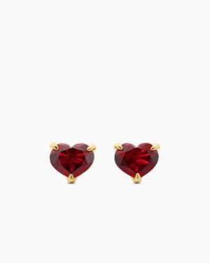 B655D635-890E-D46B-C82F-5CAC33161B88.jpg Chatelaine® Heart Stud Earrings 18K Yellow Gold with Garnet, 8mm