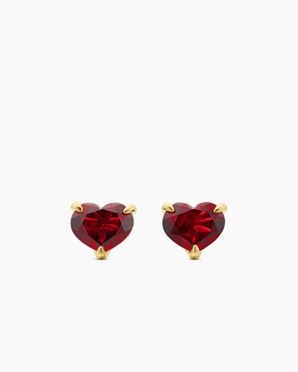 B655D635-890E-D46B-C82F-5CAC33161B88.jpg Chatelaine® Heart Stud Earrings 18K Yellow Gold with Garnet, 8mm