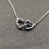 Cable Collectibles&reg; Interlocking Heart Necklace Sterling Silver, 16.4mm
