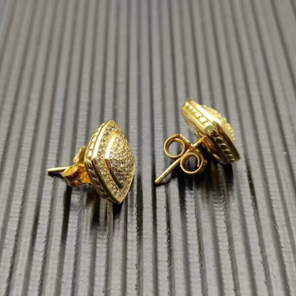 B7B807A1-FF97-E780-E9EB-92F2651311D4.jpg Albion® Stud Earrings Sterling 18K Yellow Gold with Pavé Diamonds, 7mm