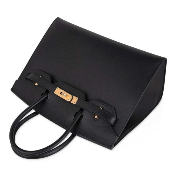 B7C645A5-BA63-259F-E20E-9F5DE2B3CC33.jpg Birkin Sellier Limited Edition 30 Bag Black Veau Graine Monsieur Laiton