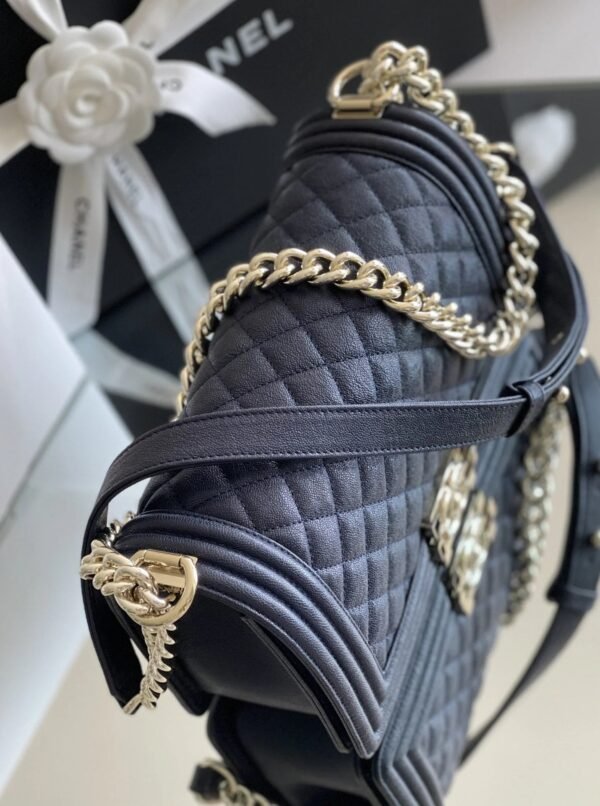 Chanel Medium Boy Handbag Dark Blue For Women 9.8in/25cm A67086