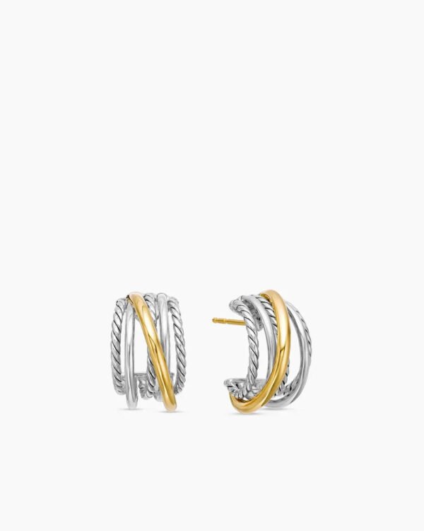 B85C929A-6594-F586-F2C5-979F2B60E453.jpg Crossover Shrimp Earrings Sterling Silver with 18K Yellow Gold