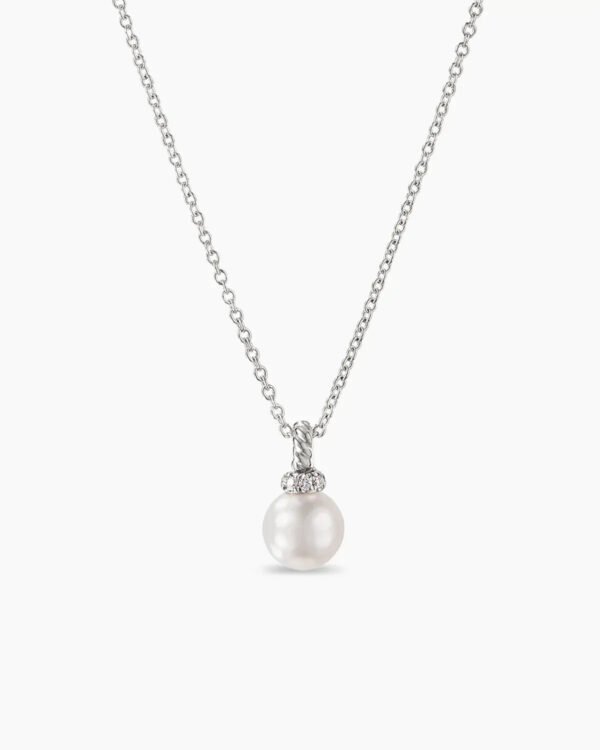 B87917AB-78F6-1E0E-C869-1E1385FDD58F.jpg Petite Solari Pendant Necklace 18K White Gold with Pearl and Diamonds, 11.5mm