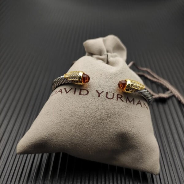 5mm Cable Bracelet with Champagne & Diamond Accents