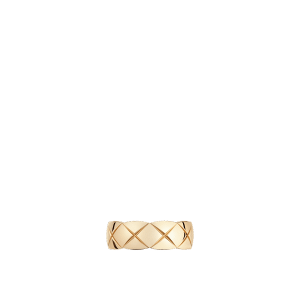 COCO CRUSH RING Quilted motif, small version, 18K BEIGE GOLD - 6