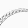 Sculpted Cable Bangle Bracelet 18K White Gold with Diamonds,  6.2mm