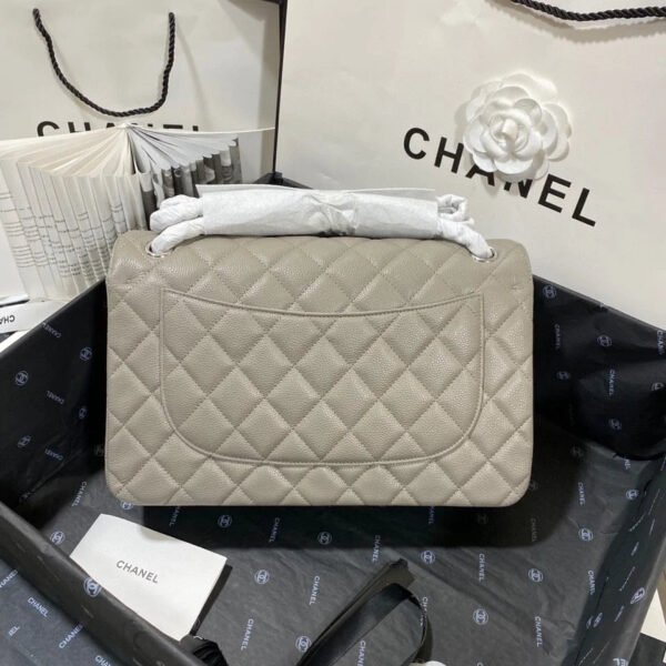 Chanel Large Classic Handbag Silver Hardware Grey For Women, Women&rsquo;s Handbags, Shoulder Bags 11.8in/30cm