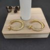Pav&eacute; Crossover Hoop Earrings 18K Yellow Gold with Diamonds
