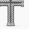 Chevron Cross Pendant Sterling Silver with Diamonds