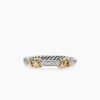 Petite Helena Wrap Band Ring Sterling Silver with 18K Yellow Gold and Diamonds, 4mm