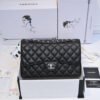 Chanel Large Classic Handbag Grained Calfskin & Silver Metal A58600