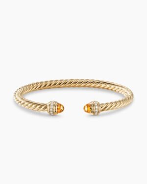 Classic Cablespira&reg; Bracelet 18K Yellow Gold with Citrine and Diamonds, 5mm