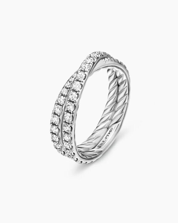 BE4DB65E-5B72-6A31-E473-CC056C2FA523.jpg DY Crossover® Band Ring Platinum with Diamonds - 6