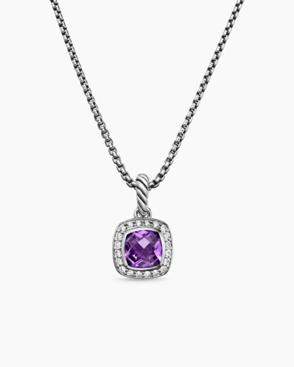 BE797CEA-A766-F019-5422-DBF9ED2B985D.jpg Petite Albion® Pendant Necklace Sterling Silver with Amethyst and Diamonds