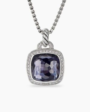BE8BA58D-8DE8-2FD7-5147-9139E034E09B.jpg Albion® Pendant Sterling Silver with Black Orchid and Diamonds, 14mm