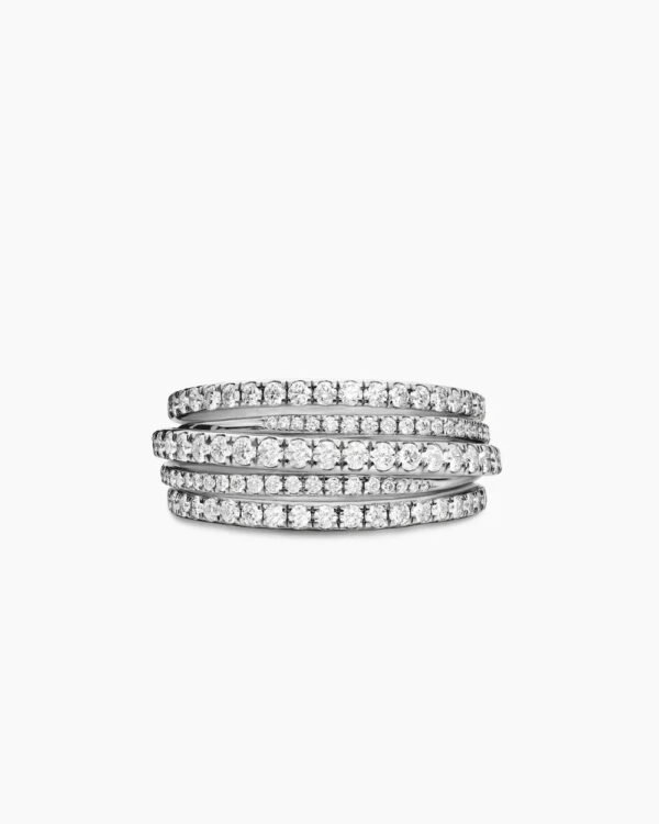 Pav&eacute; Crossover Ring 18K White Gold with Diamonds - 6