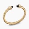 Classic Cablespira Bracelet 18K Yellow Gold with Black Onyx and Diamonds, 7mm