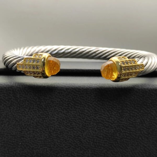 BFE9CA1B-22A0-CE8F-2FD2-CFAB0353A850.jpg 7mm Cable Bracelet with Citrine & Diamond Accents ??Gold Cap