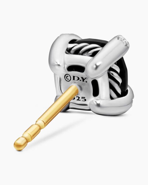 Petite Chatelaine&reg; Stud Earrings Sterling Silver with Black Onyx and Diamonds