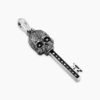 Memento Mori Skull Key Amulet Sterling Silver with Black Diamonds,