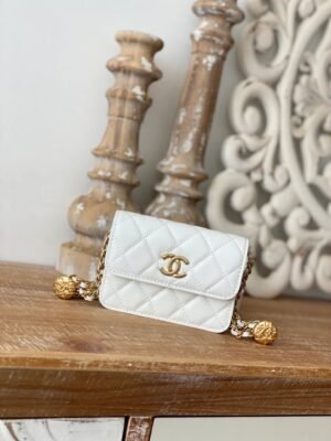 Chanel Clutch With Chain White For Women, Women&rsquo;s Bags 4.8in/12.3cm