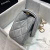 Chanel Flap Bag With CC Ball On Strap Grey For Women, Women&rsquo;s Handbags, Shoulder And Crossbody Bags 7.8in/20cm AS1787