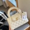 C116DC1A-97DB-1FC6-7F5B-D3663DBA5E79.jpg Shiny Aged Calfskin Coral Mini Kelly Shopping Bag - Black