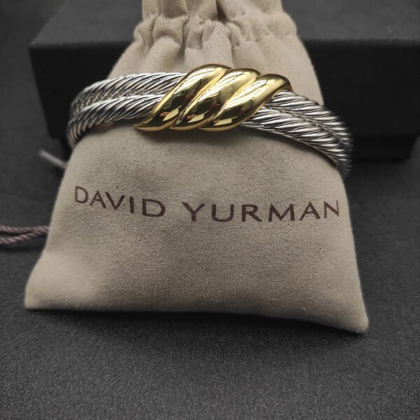 David Yurman Cable Twist Bangle in 14K Yellow Gold/Sterling Silver