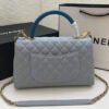 Chanel Large Flap Bag With Top Handle Light Grey For Women, Womens Handbags, Shoulder And Crossbody Bags 11in/28cm A92991
