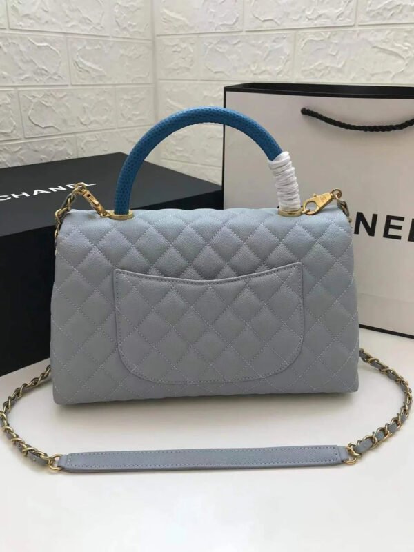 Chanel Large Flap Bag With Top Handle Light Grey For Women, Womens Handbags, Shoulder And Crossbody Bags 11in/28cm A92991