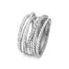Crossover Wide Diamond Stacked Ring - 6