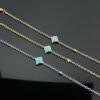 Color Blossom BB Star Bracelet, Yellow Gold, Amazonite and Diamond - White gold
