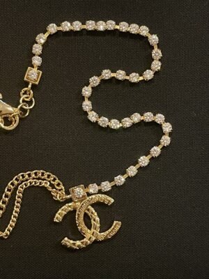 C320A96E-85D6-FCBB-765B-8E317E2B3508.jpg Vintage Crystal Chain Necklace Gold Plated