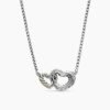 C32842B3-1CFD-5257-5E82-3095ABE13112.jpg Cable Collectibles® Interlocking Heart Necklace Sterling Silver with 18K Yellow Gold
