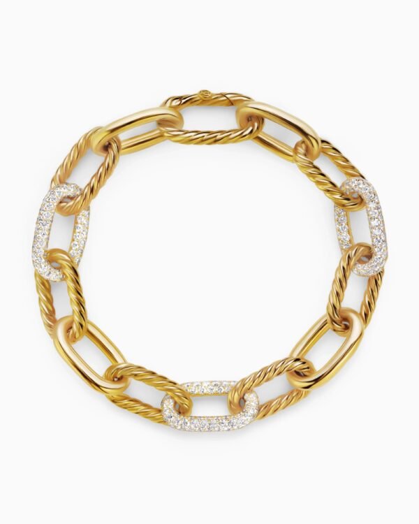 DY Madison&reg; Chain Bracelet 18K Yellow Gold with Diamonds