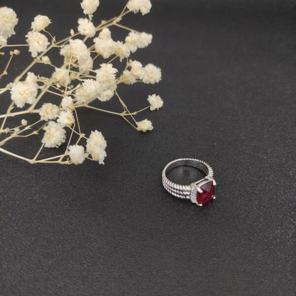 C42C1913-3FA4-0ADD-D3A8-5BF9BC168205.jpg Petite Wheaton® Ring Sterling Silver with Garnets and Diamonds, 10mm - 6