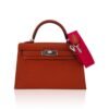 Mini Kelly 20 Bag Sellier Cuivre Chevre Leather with Palladium Hardware