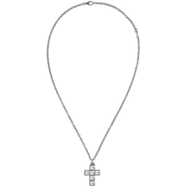 Silver Square G Cross Necklace
