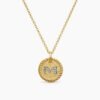 C5AB8361-66AC-7288-7E7A-98F03010ABB2.jpg Initial Charm Necklace 18K Yellow Gold with Diamond M