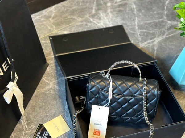 Mini Flap Bag with Top Handle - black
